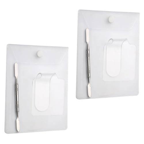 IWOWHERO 2pcs Salon Acrylic Makeup Palettes Spatula for Mixing Foundations Lipsticks