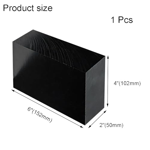 Bloque de plástico HDPE 2" grueso 4" x 6" negro miniatura 2