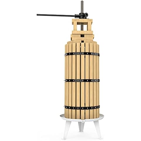SQUEEZE master XL Fruit Apple Cider Wine Classic Press- 7.9 Gallon/30L-Solid Wood Basket- 8 Press Wooden Blocks-Pole Handle Bar for Juice,Wine,Cider-Suitable for Outdoor, Kitchen and Home Cover