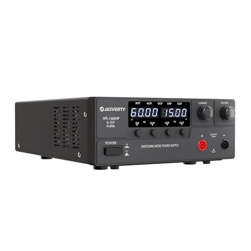 Image of DC Power Supply Variable, 0-15V 0-60A 900W Switching DC Regulated Bench Power Supply with Encoder Knob, Output On /Off Switch, 4-Digit LED Display, OVP & OCP, Aux Output Terminal - SPS-1560HP