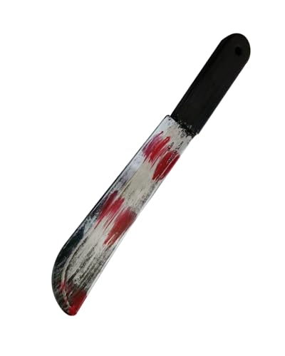 keland Bloody Toy Knife Prop Machete Fake Weapons for Halloween Cosplay Party (A-Black)
