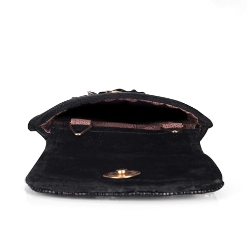 Image of J I ACCESSORIES Velvet Saree Clutch Mobile Pouch Waist Clip Ladies Purse Gift For Women