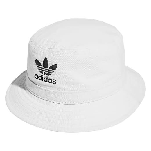 adidas Originals Washed Bucket Hat, White, One Size