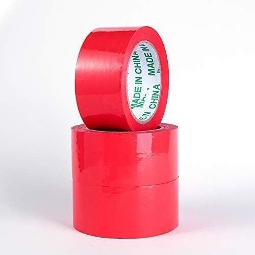 Nastro adesivo per pacchi e scatole di medie dimensioni, 3 rotoli di nastro rosso per pacchi e scatole, 110 m x 4,5 cm