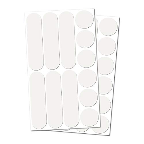 B REFLECTIVE, (Paquete de 2) 12 Pegatinas Retro Reflectantes Kit, Seguridad y Alta Visibilidad di Noche, Adhesivo Universal para Bicicleta/Cochecito/Casco/Moto/Motocicleta/Juguetes, Blanco