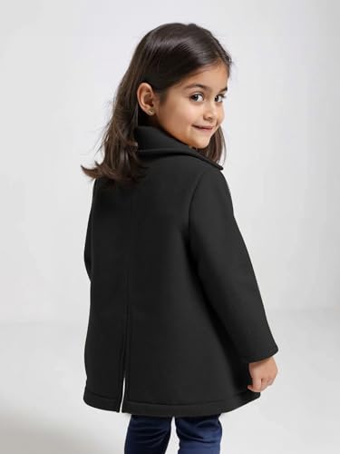 Little Girls Coat Baby Fleece Jacket Button Warm Winter Trench Coats Kids Lapel Outwear Jacket Toddler2