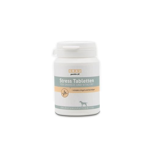 GRAU - das Original - Stress Tabletten, die natürliche Entspannung, mit Baldrian, Schlafbeere und Vitamin -B-Komplex, 1er Pack (1 x 120 Stück), Ergänzungsfuttermittel für Hunde