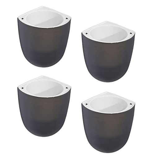 Sungmor Wall Hanging Corner Planters, 4Pc Black Wall Mounted Flower Pots, Self Watering Wall Planter For Indoor Plants, Right Angle Corner Hanging Pot, Great For Balcony Home Office Bar Corner Decor #TOP2