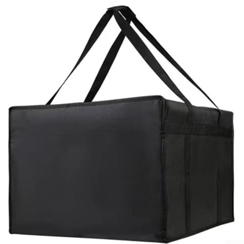 Sac de livraison de pizza isotherme réutilisable avec construction robuste et performance thermique optimisée pour une utilisation par messagerie (noir, 50 x 35,5 cm) – vue 5