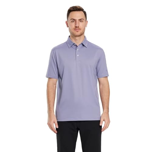 Image of Mens Polo Shirts Short and Long Sleeve Casual Solid Stylish Dry Fit Performance Designed Collared Golf Polo Shirts for Men