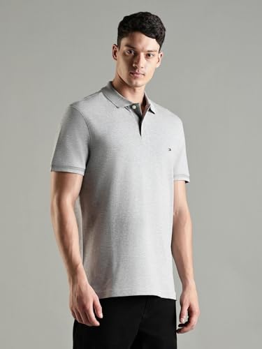Image of Tommy Hilfiger Solid Regular Fit Cotton Polo T-Shirt