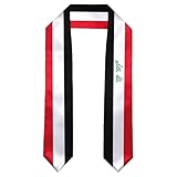 SNUWITH Iraq Flag Graduation Sash/Stole 72" Scarf for Study Aboard International Students Graduation Decoration Item Gift