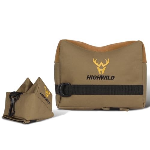 Highwild 900D Oxford Shooting Rest Bags - Front and Rear Support Sandbag Stand Holders - Unfilled - Khaki