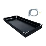Flache Wasserauffangwanne mit Schlauchklemme, faltbares Kondensatbecken, 130 × 80 × 10 cm, tragbare AC Abflusshilfe, Garten Camping Utility Use Pfanne, Abflussschlauchklemme, flache Auffangwanne