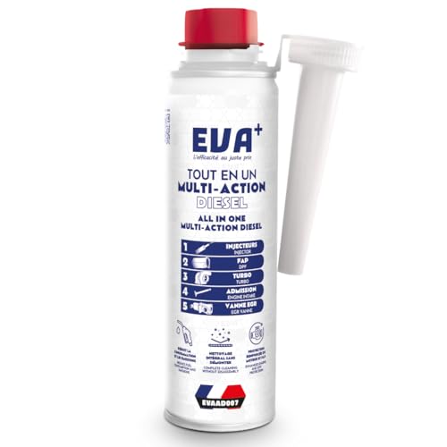 Décrassant Moteur Diesel 5en1 300mL - EVA+ | EVAAD007 | Multi-action Sans Démontage | Nettoie Injecteurs EGR Turbo Catalyseur FAP | Réduit Conso | Décalaminant et Nettoyant Moteur Diesel | Facilite CT