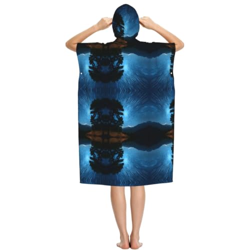Poncho surf microfibre léger à séchage rapide et capuche étoiles - 3