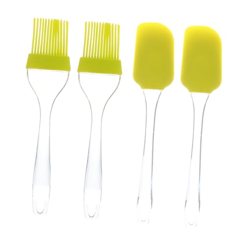 STOBAZA 4-piece Bbq Oil Brush Set Silicone Bbq Brush Spatula Baking Outdoor Tools Kitchen Cooking