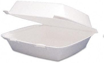 Dart Contenedor de comida para llevar, espuma con bisagras 1-Comp, 9 12 x 9 14 x 3, 200cartón