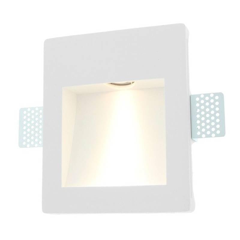BARCELONA LED Applique da Parete Incasso MUR 1W in Gesso Bianco Trimless, Piccolo ed Elegante, Design Classico, Moderno e di Lusso Vintage, Integrazione Perfetta in Pareti in Cartongesso
