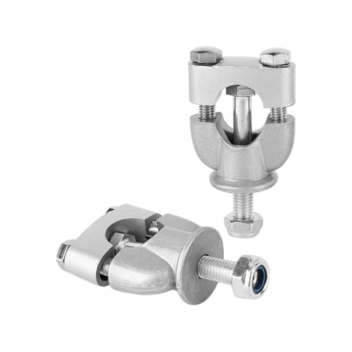 Abrazadera barra elevadora de 22mm y soporte de montaje para manillar de moto plata 5