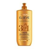 Elseve Óleo Extraordinário, Creme de Tratamento Milagroso 3 em 1, Nutrição Profunda, Maciez e Brilho Intenso com Óleos de Argan e Marula, Multiúso, 500ml