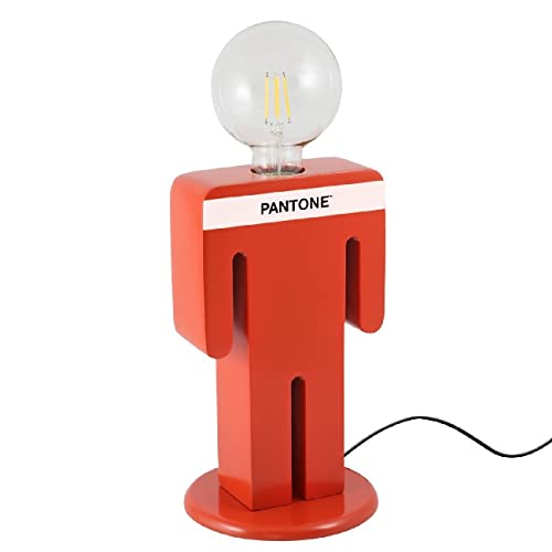 Lampe de chevet bois Adam Homemania luminaire bureau rouge noir E27