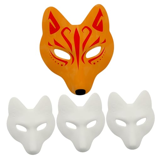 Masques de renard blanc personnalisables Mikinona en PU léger pour customisation