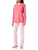 Schiesser Damen Anzug Lang 161098 I Pyjamaset, Rosa, 38