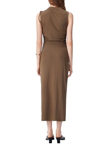 CIDER Women's Sleeveless Tie Shoulder Tank Top & Midi Skirt Elegant Set3