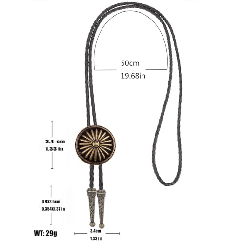 Image of Cowboy Bolo Tie for Men, Vintage Cow Skull Bolo Tie Necklace Native American Necktie for Men Women