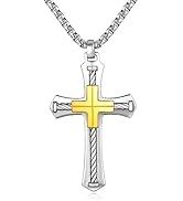 BDL Cross Necklace for Men- Silver Jesus Christ Pendant Boy Necklace Jewelry Graduation Gifts for...
