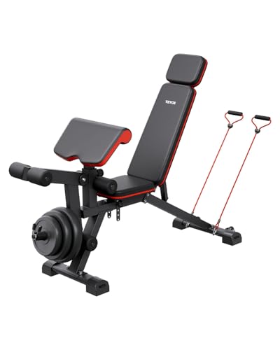 VEVOR Adjustable Weight Bench with Leg Extension
