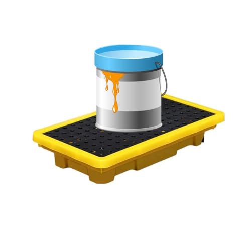 Plateforme modulaire de confinement des déversements - Palette anti-fuite en plastique robuste pour la sécurité industrielle, le stockage de produits chimiques, la prévention des déversement