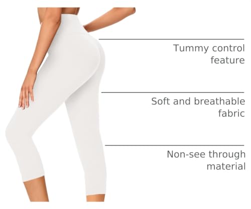 Image of GAYHAY High Waisted Capri Leggings for Women - Soft Slim Yoga Pants for Running Cycling Workout