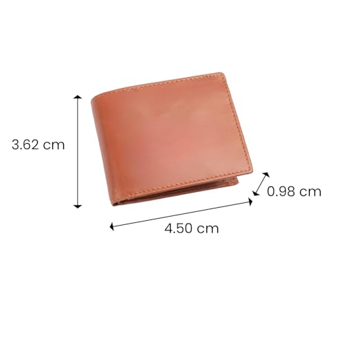 Leather Men's Wallet – Genuine Leather, Multiple Card Slots, Zipper Pocket, Slim Bifold Design, Elegant & Durable(Tan)2