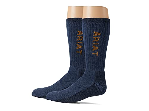 ARIAT Ultimate Wool Blend Crew Socks, 2 Pairs Denim MEDIUM