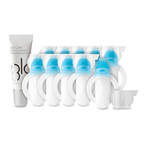 GLO Science Teeth Whitening Gel 6% Hydrogen Peroxide Clinically Proven Fast & Safe for Sensitive Teeth Includes 10 Gel Vials & 1 Lip Care