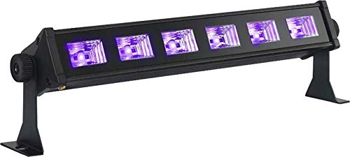 IBIZA LED-UVBAR6 UV Schwarzlicht LEISTE 6x3 WATT LEISTE BLINDER BÜHNE DJ PARTY DISCO EFFEKTSCHEINWERFER FLOORSPOT