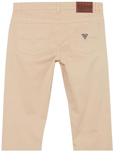GUESS Calças Skinny de Cetim para Meninos, Areia neutra, 7 Anos