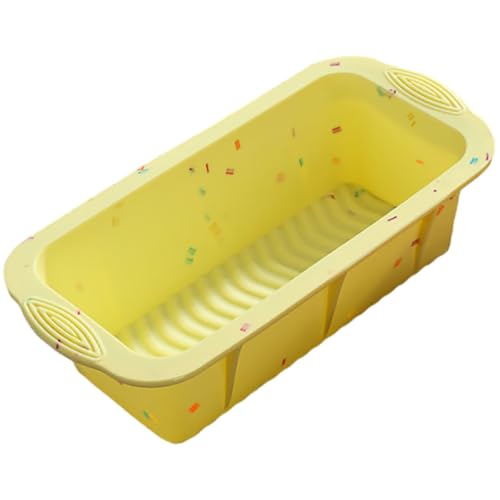 OATIPHO Molde Rectangular de Silicona Flexible Amarillo para Hornear Pan y Pasteles, Antiadherente y Reutilizable, Molde Lavable para Tostadas, Adecuado para Repostería Casera y Horno