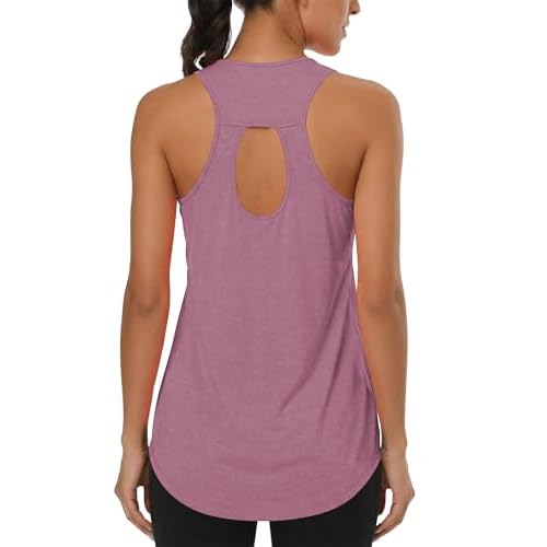 Cakulo Womens Sleeveless Workout Tops Racerback Athletic Summer Tank Tops Gym Yoga Running Shirts Clothes Lavender Pink X-Large