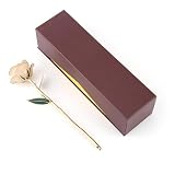 BTOSEP Rosa bañada en oro de 24 quilates, regalo hecho a mano para bodas o aniversarios. Pieza única de exhibición