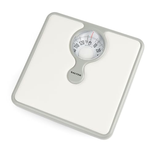 Salter 484 WHKR - Bilance da bagno meccaniche, max 133 kg, design compatto, lente d'ingrandimento,...