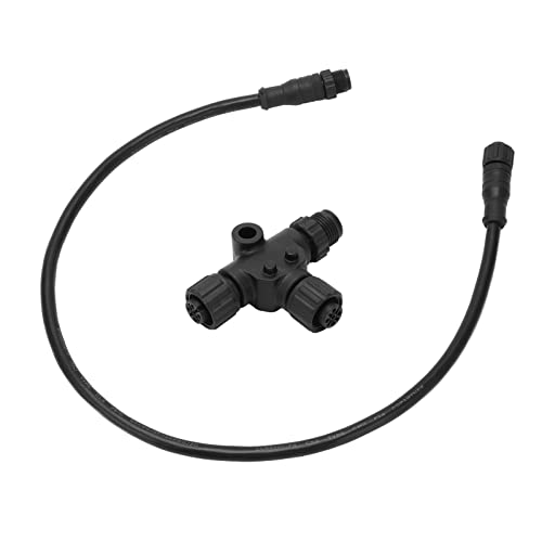 CHICIRIS Cavo per NMEA 2000, Terminazione a T in ABS Cavi di Rete Marina per NMEA 2000 Cavo Backbone con Connettore a T 5 Pin Impermeabile M12 0,5 M per Reti Garmin