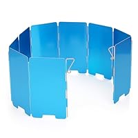 VBESTLIFE Herd Windschutzscheibe, Faltbarer Campingkocher Windschutzscheibe 9 Platten Aluminium Outdoor Campingkocher Windschutzscheibe für Camping Picknick Rucksackreisen
