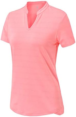 BASUDAM Women’s Golf Polo Shirts V-Neck Short Sleeve Collarless Tennis Running T-Shirts Quick Dry
