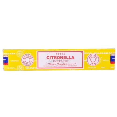 Satya Nag Champa Citronella Incense Sticks | x1 pack | comes with SAMASIA bookmark | Incense can be used for Aromatherapy Yoga Meditation and Relaxation