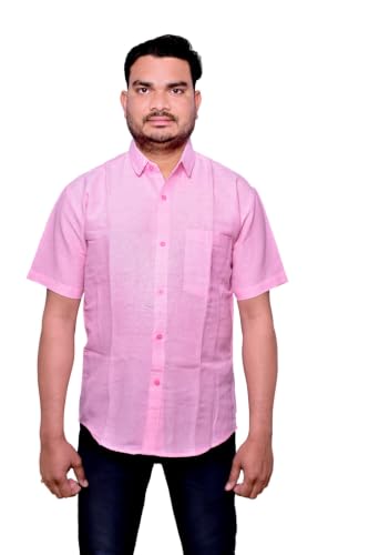 Image of Men's Casual Shirt | Half Sleeve Khadi Cotton Shirt | Regular Fit Stylish Summer Wear | Comfortable Daily & Office Casual Shirt for Men