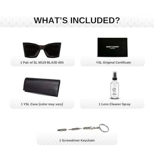 SAINT LAURENT SL M119 BLAZE YSL Monogram Logo Sunglasses with eSHADES Luxury Eyewear Kit Bundle4