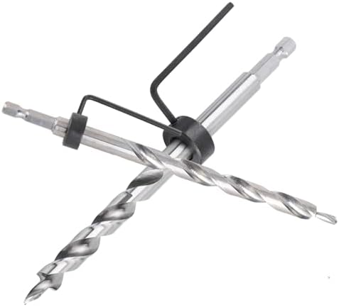 3/8" Step Drill Bit Hex Shank Pocket Hole Drill Bit with Adjustable Depth Stop Collar for Pocket Hole Jig Kit